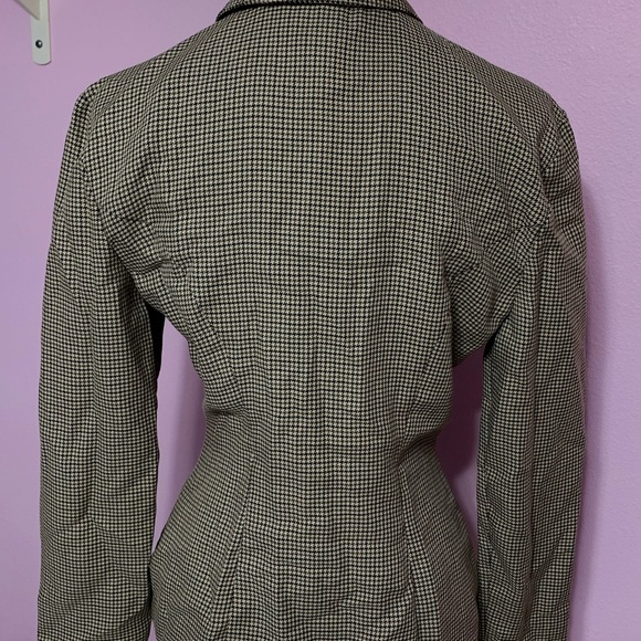 Vintage La Belle Women's Tan Houndstooth Blazer Jacket 3. J2 - Picture 13 of 14